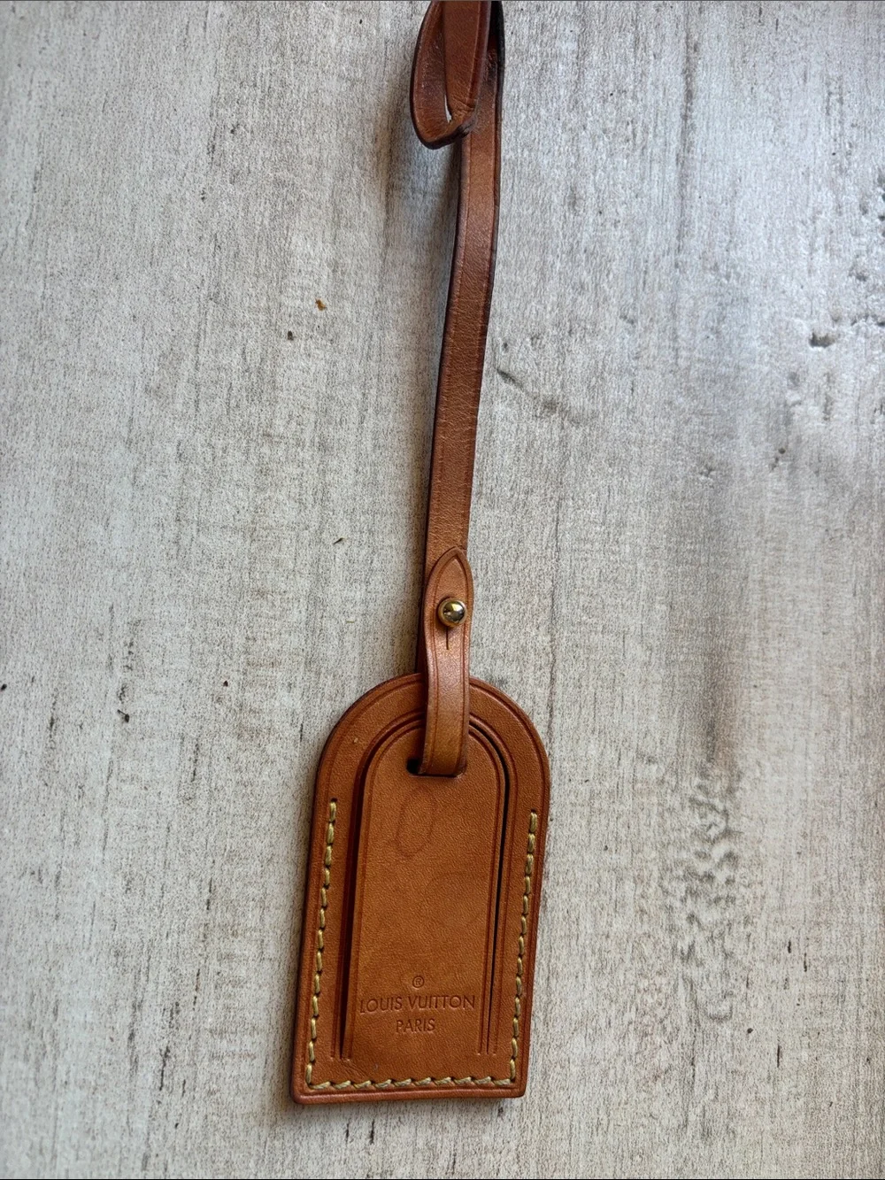 Louis Vuitton Tan Leather Luggage Tag - Picture 2 of 4